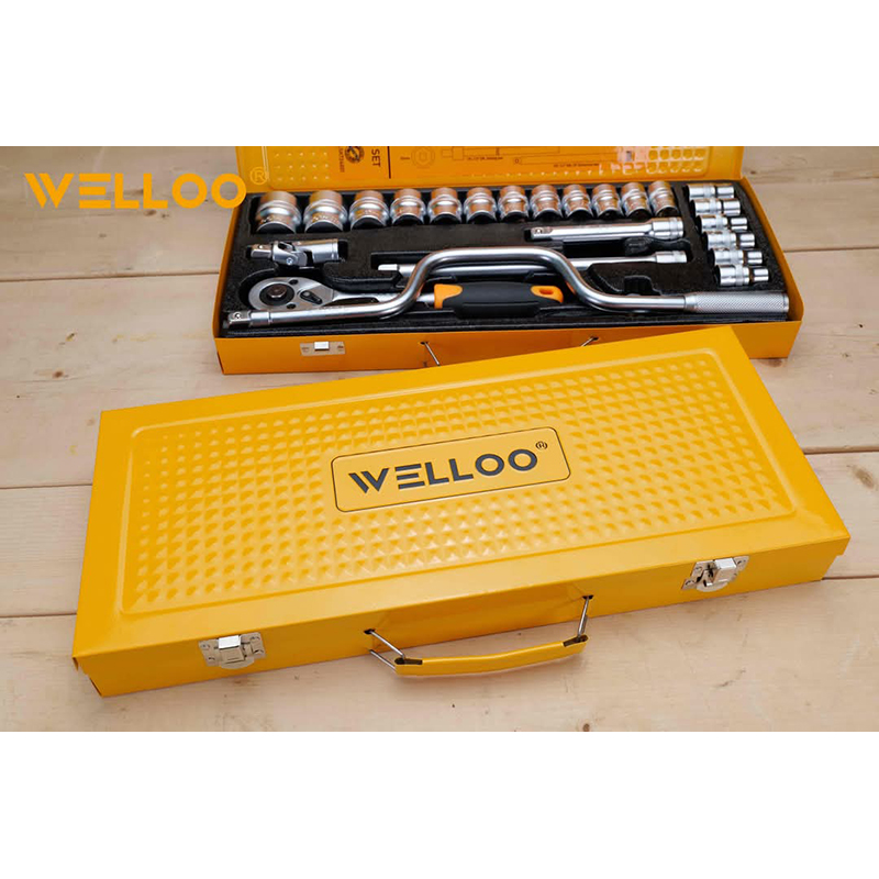 Picture of 🛠️ WELLOO 24-Pcs 1/2-Inch Socket Set | Professional Multi-Purpose Hand Tool Set – SKTS024 (Yellow)