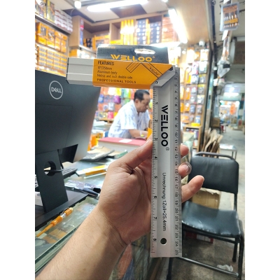Picture of 1 x WELLOO 10" Aluminum Square Ruler ALR6125 🛠️ (White)