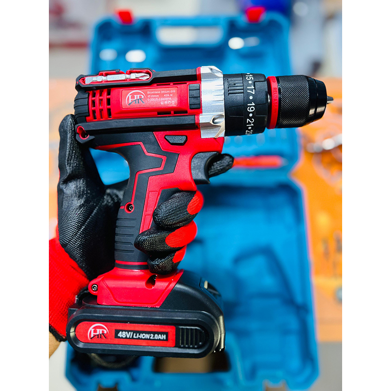 Picture of 🔩 HR Cordless Drill Machine Set – 48V Power, Double Battery, 25pcs Full Set 🔋 (Red)