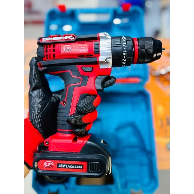 Picture of 🔩 HR Cordless Drill Machine Set – 48V Power, Double Battery, 25pcs Full Set 🔋 (Red)