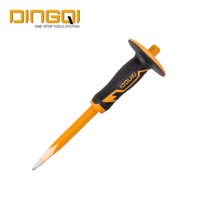 Picture of DingQi High Quality Stone Chisel Quarry Pick Quarry Chisel Carbon Steel Cold Chisel With Safe Grip Rubber Handle-37209 (Orange)
