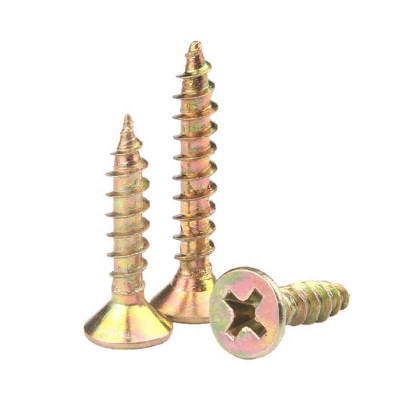 Picture of Tri-T 3/4" inch  Pozi Drive Double Countersunk Head Chipboard Screw Used on Wood (Gold)