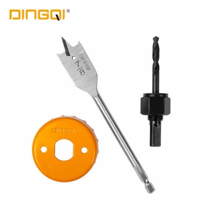 Picture of DINGQI 3pcs Flat Wood Drill Bit Set for Woodworking Carbide Tipped Hole Saw-MF02003 (Yellow)