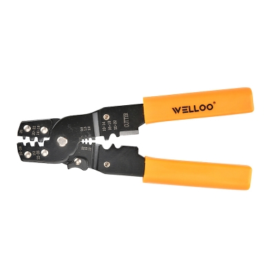 Picture of 🔧 WELLOO 7-Inch Wire Stripper & Mini Punch | Multi-Purpose Electrical Hand Tool – WSP0703 (Yellow)