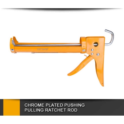 Picture of DINGQI XY-114 Steel Industrial 3 in 1 Heavy Duty Caulking Gun-125001 (Orange)