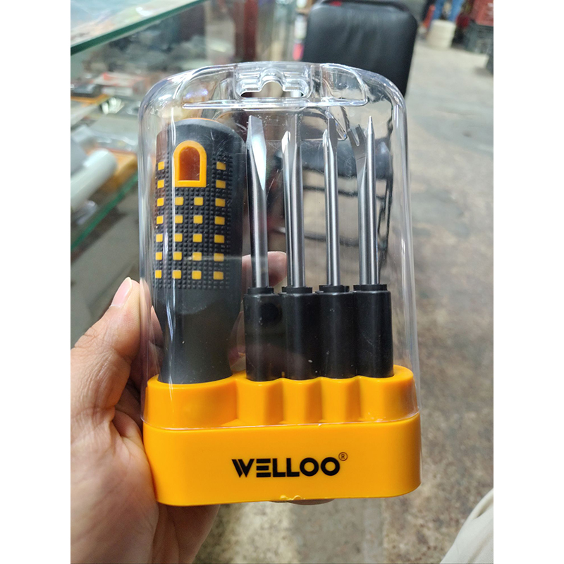 Picture of 🛠️ WELLOO 9-Pcs Screwdriver Set | Multi-Purpose Hand Tool Set – SDRS009 (Yellow)