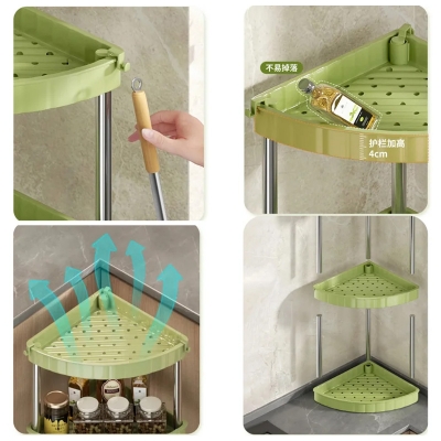 Picture of 4 Layer Corner Trolly Rack Multifunctional Corner Storage Rack for Every Home(White)