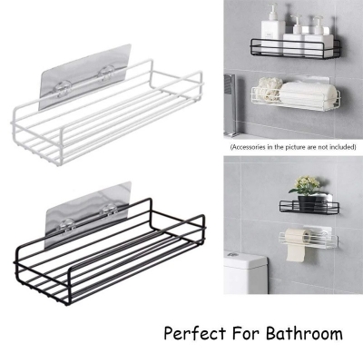 Picture of Iron Frame Punch Free Storage Organizer Shelf Shower Free Mounted Caddy Rack (2pcs Set)