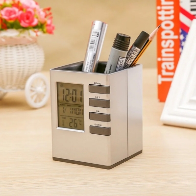 Picture of Digital Alarm Clock Pen Holder