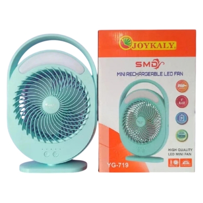 Picture of JOYKALY YG-719 Rechargeable Strong Wind Desk Fan With LED Lamp