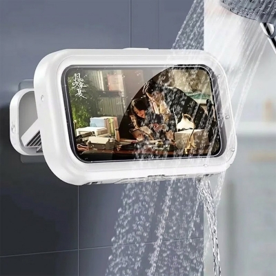 Picture of Waterproof Shower Phone Holder 360° Rotation Angle Adjustable Telescoping Wall Mount Phone Holder for Bathroom Kitchen Bracket Stand