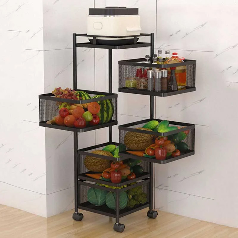 Picture of 5-Layer Rotating Kitchen Storage Rack | Smart Space-Saving Kitchen Organizer