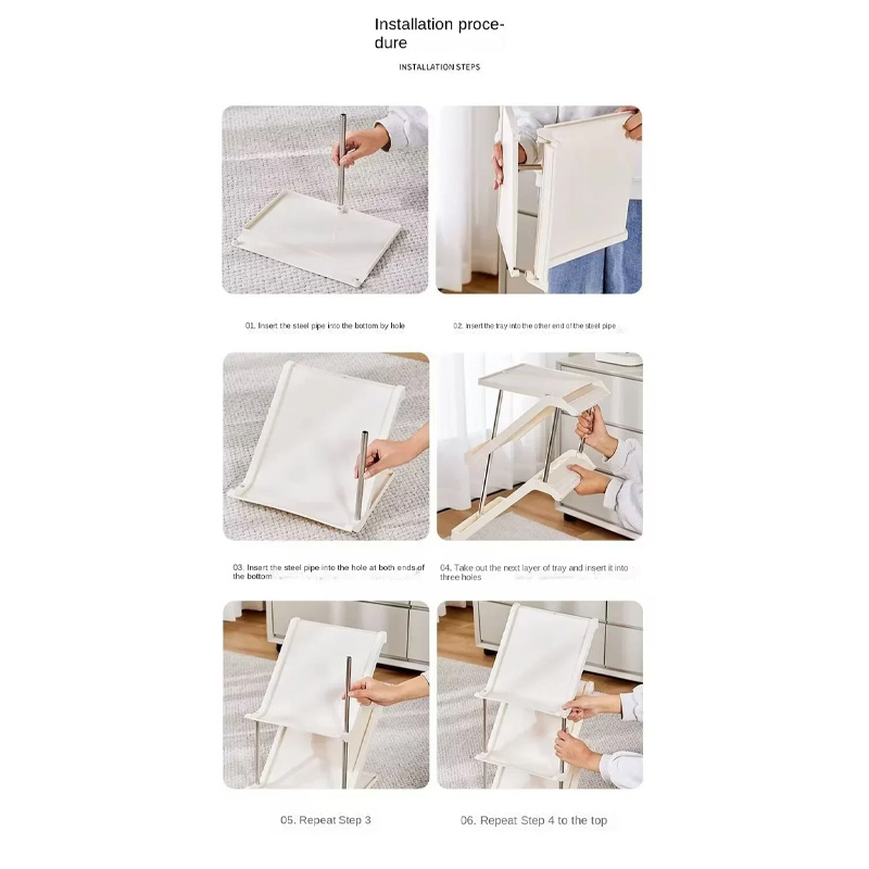 Picture of 5 Layer Vertical Shoe Rack Space Saving Cabinet With Strong Load Bearing Stainless Steel Stand(White)