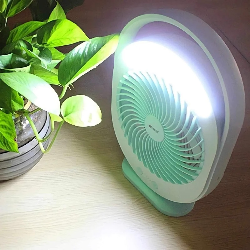 Picture of JOYKALY YG-719 Rechargeable Strong Wind Desk Fan With LED Lamp