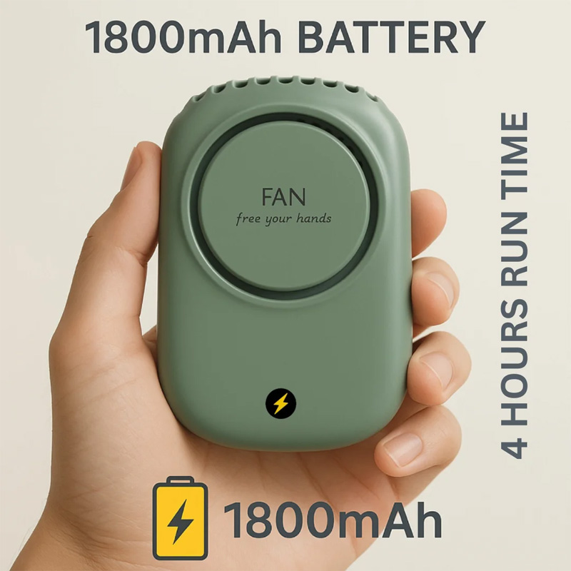 Picture of img Portable Waist Hanging Fan Mini Neck Fans with Adjustable Bladeless USB Rechargeable Sports Cooling Fan