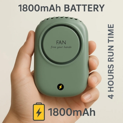 Picture of img Portable Waist Hanging Fan Mini Neck Fans with Adjustable Bladeless USB Rechargeable Sports Cooling Fan