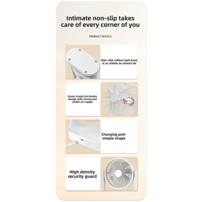 Picture of Double-Head High Wind Air Circulation Desktop Fan Portable Double-Layer Cooling Fan