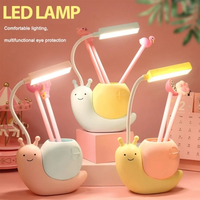 Picture of Snail Desk Lamp USB Charging Pen Holder Lamp Kid LED Night Light Reading Lamp With Pen Organizer Table Light