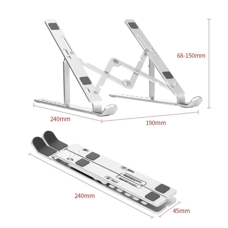 Picture of Aluminum Alloy Adjustable Portable Folding Notebook Stand Foldable Laptop Stand