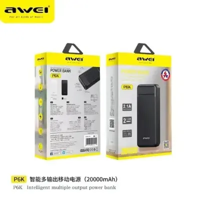 Picture of Awei P6K 20000mAh Double USB Output Power Bank