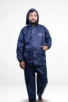 Picture of 100% Water proof High quality Rain Coat With Pant. (Happylon) Blue