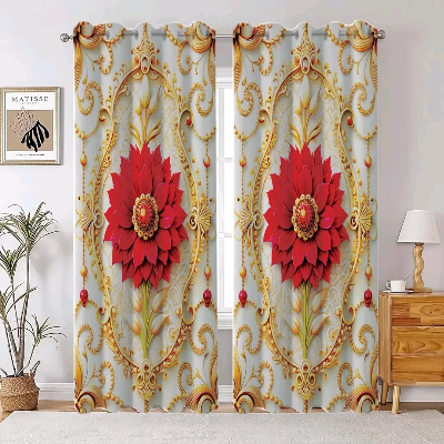 Picture of 2 Piece 3D Print Premium curtain