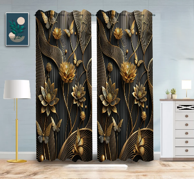 Picture of 2 Piece 3D Print Premium curtain