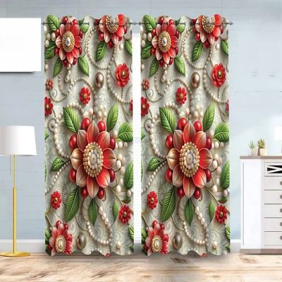 Picture of 2 Piece 3D Print Premium curtain