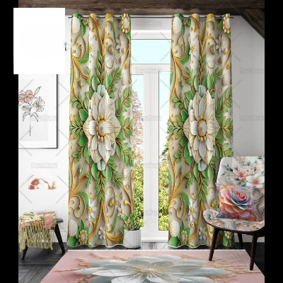 Picture of 2 Piece 3D Print Premium curtain