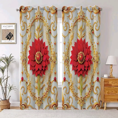 Picture of 2 Piece 3D Print Premium curtain