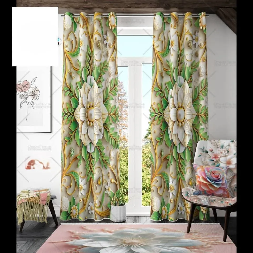 Picture of 2 Piece 3D Print Premium curtain