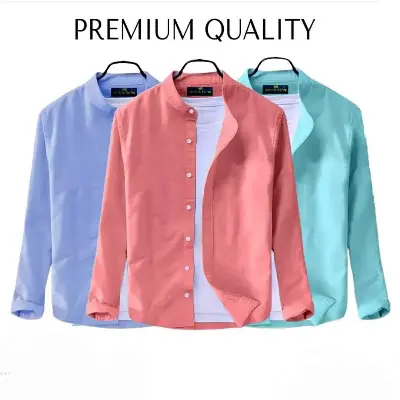 Picture of 3 pcs Combo Men's Ban Collar Cotton Shirt-