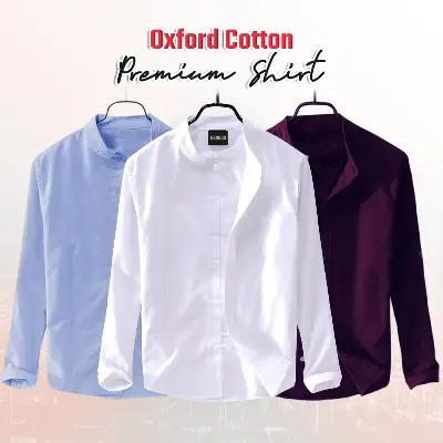 Picture of 3 Pcs Combo Men's Ban Collar Cotton Shirt-