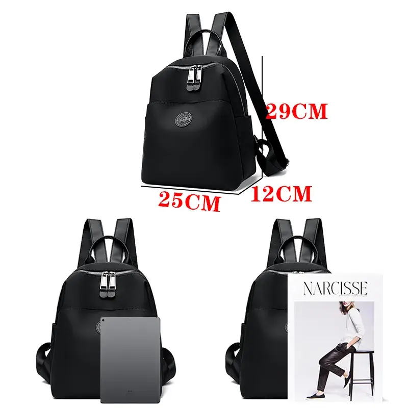 Picture of 2025 New Hot Women's Backpacks Designer High Quality Soft Nylon Simple Fashion Bag(Black)