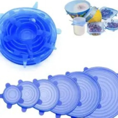 Picture of 6Pcs Silicone Stretch Lids Reusable Food Storage Reusable Various Sizes Cover for Bowls