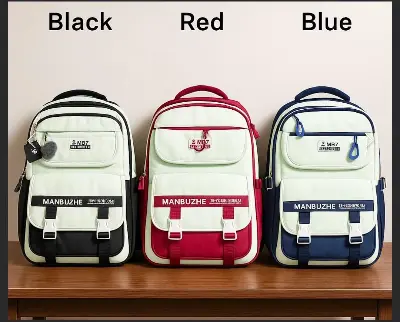 Picture of Academy Style School Bag Book Bag Lightweight College Student Backpack(Red)