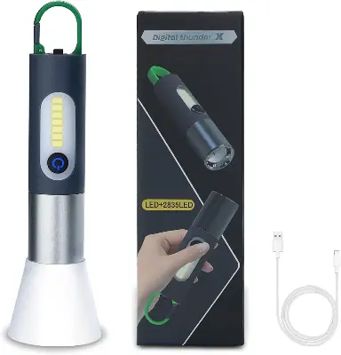 Picture of ALLYES LED Rechargeable Flashlight (Zoomable, 4 Modes, Tactical, IP65 Waterproof, Type‑C)