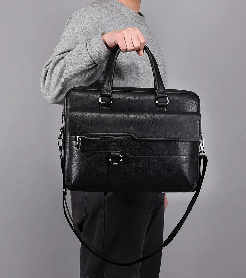 Picture of Amsburg Laptop Leather Bag(Black)