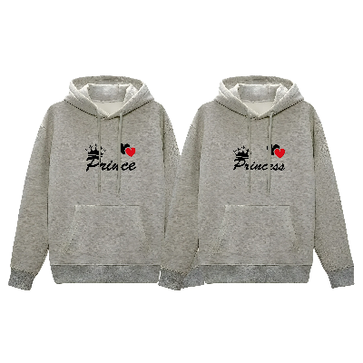 Picture of Comfortable Winter (Prince & Princess-Gray) Couple Hoodie
