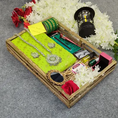 Picture of Premium Half Silk Jamdani Saree Combo Set - Lemon