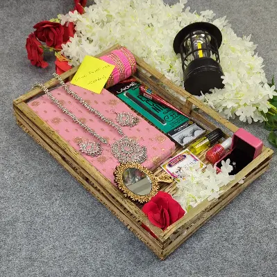 Picture of Premium Half Silk Jamdani Saree Combo Set - Pink