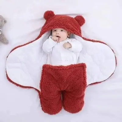 Picture of Baby Sleeping Bag Ultra-Soft Fluffy Fleece Newborn Receiving Blanket Infant Boys Girls Clothe Sleeping Nursery Wrap Swaddle