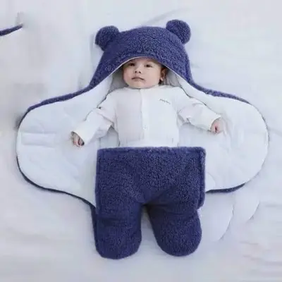 Picture of Baby Sleeping Bag Ultra-Soft Fluffy Fleece Newborn Receiving Blanket Infant Boys Girls Clothe Sleeping Nursery Wrap Swaddle