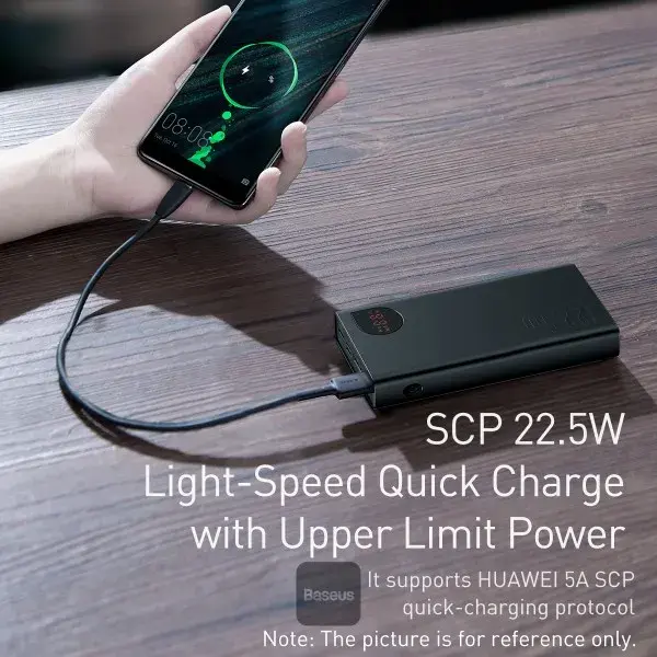 Picture of Baseus Adaman 20000mAh 22.5W Metal Power Bank with Digital Display – Black