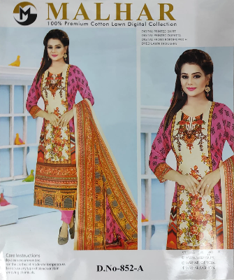Picture of MALHAR 100% Premium cotton lawn digital printed 3 Piece