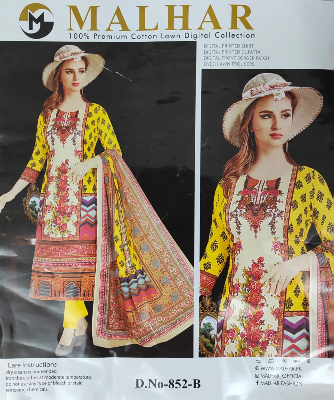 Picture of MALHAR 100% Premium cotton lawn digital printed 3 Piece