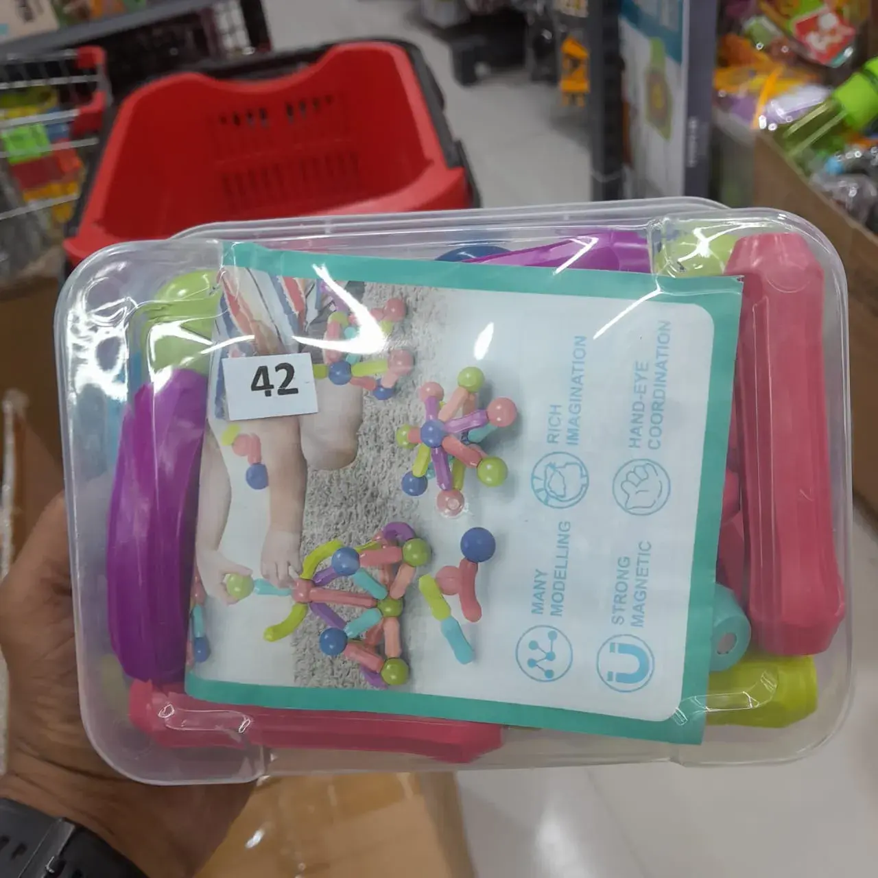 Picture of Big Size Magnetic Building Blocks Kid Toy Set Montessori Educational Magnetic Stick Building Bricks Construction Funny Toy Gift