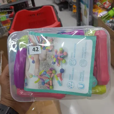 Picture of Big Size Magnetic Building Blocks Kid Toy Set Montessori Educational Magnetic Stick Building Bricks Construction Funny Toy Gift