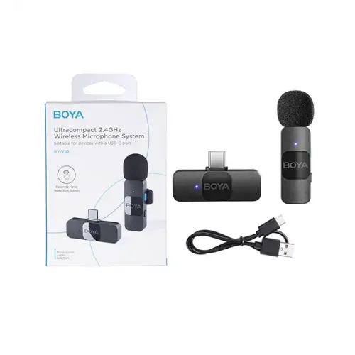 Picture of BOYA BY-V10 2.0 2.4GHz Wireless Microphone(1+1 for Type-C) for Type C Device's
