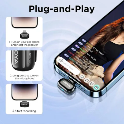 Picture of BOYA mini-16 The World's Tiniest Wireless Microphone (1RX, 1TX) for IOS Device's